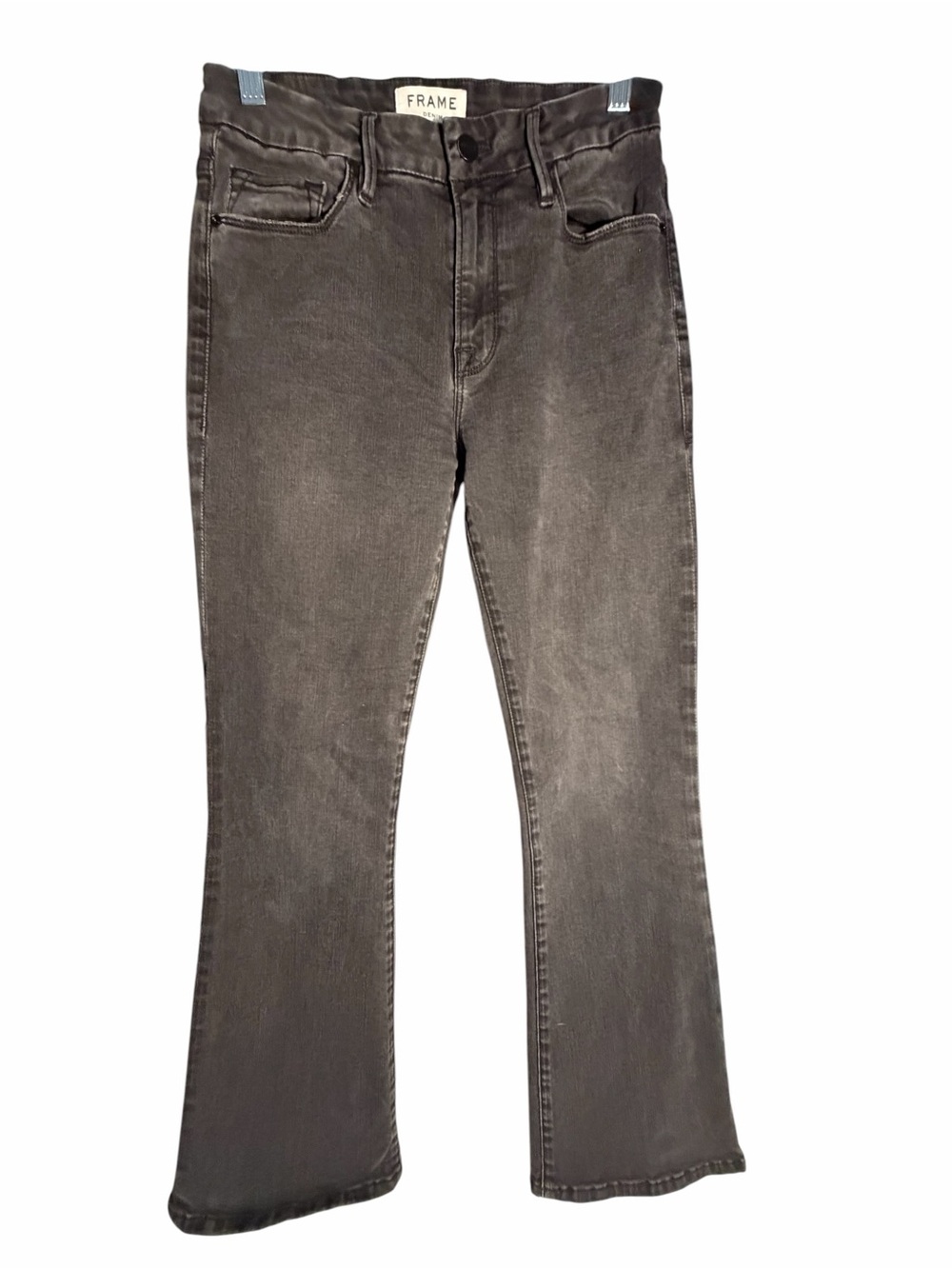 Frame Le Crop Mini Boot Denim Women's Gray Flare Jeans Sz 27 - Picture 1 of 12